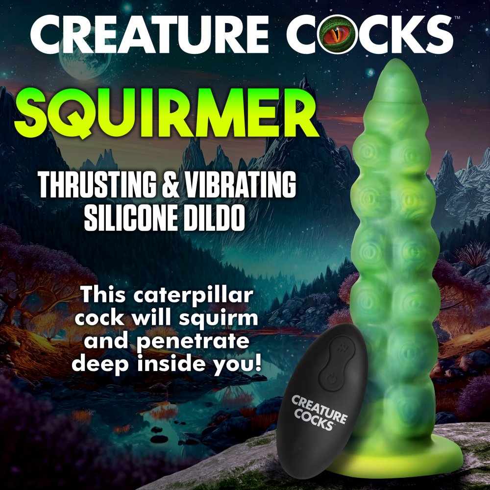 Consolador de silicona Squirmer con vibración y empuje, juguete sexual para adultos