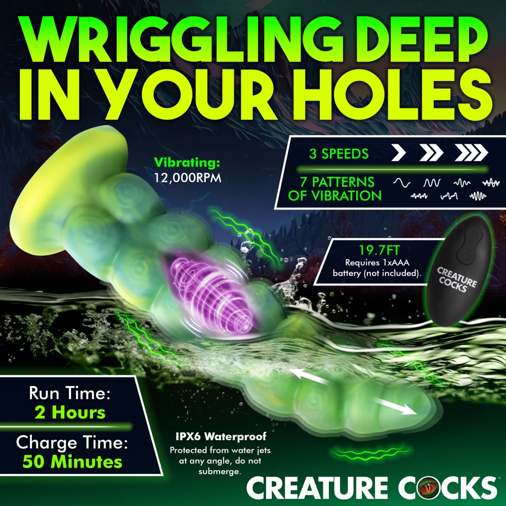 Consolador de silicona Squirmer con vibración y empuje, juguete sexual para adultos