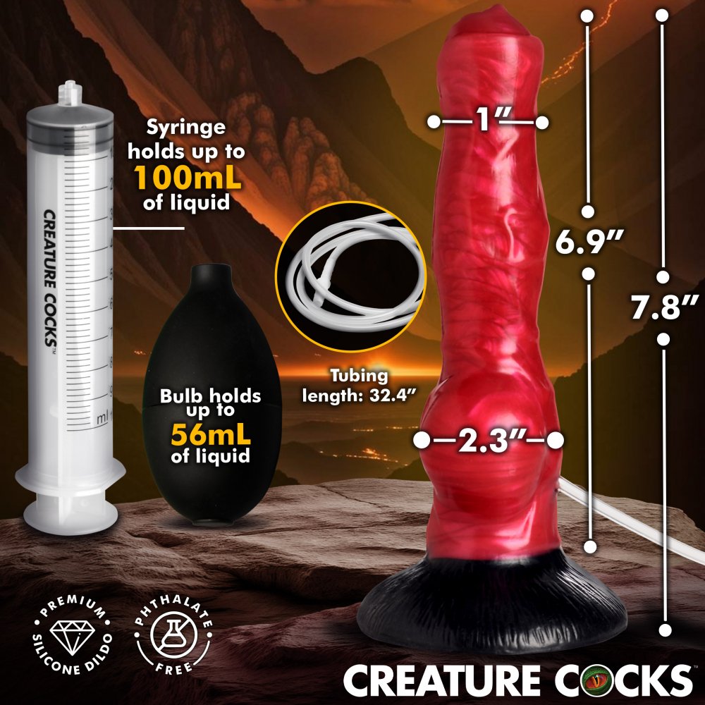 Hell Hound Squirting Silicone Dildo Adult Sex Toy