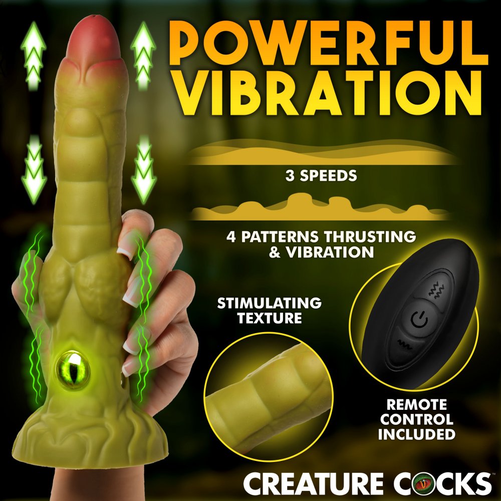 Creature Cocks Eyegor Thrusting and Vibrating Silicone Dildo Adult Sex Toy