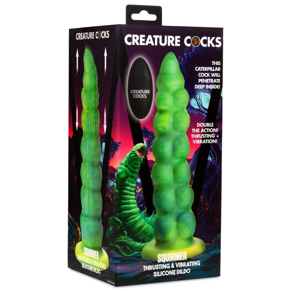 Consolador de silicona Squirmer con vibración y empuje, juguete sexual para adultos