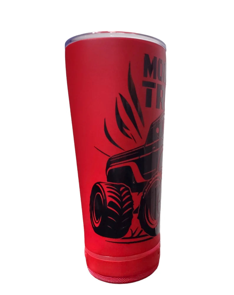 Vaso Altavoz Portátil Rojo con Luces y Bluetooth Personalizable 18oz Personalizado