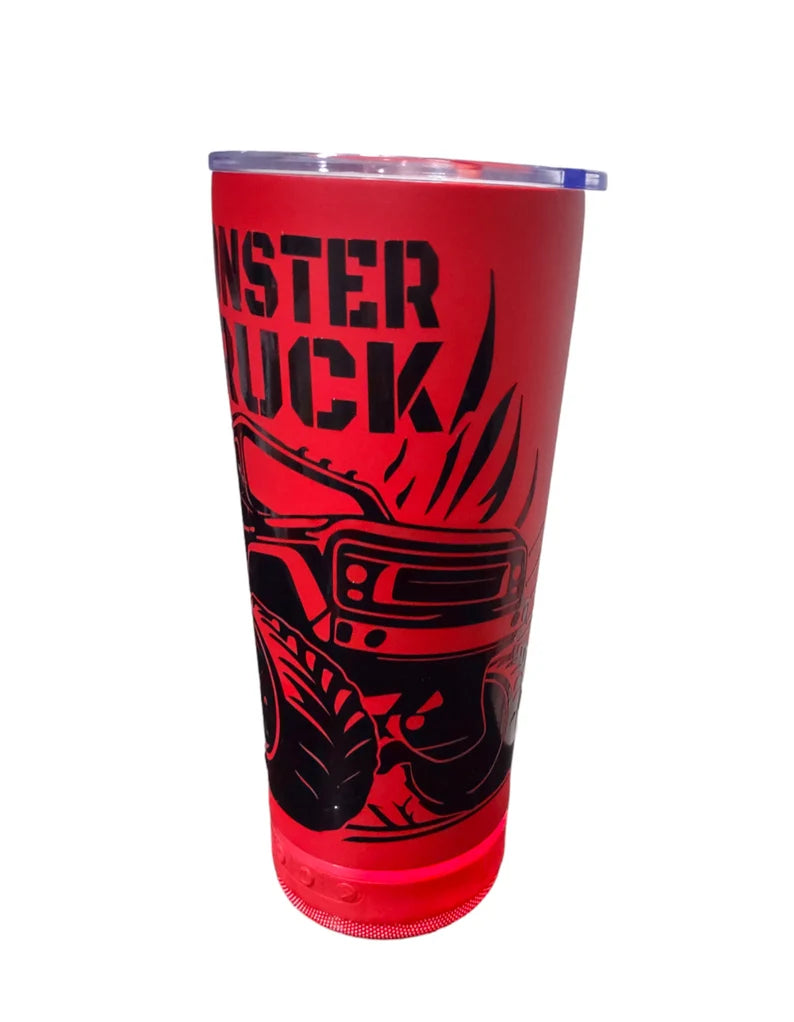 Vaso Altavoz Portátil Rojo con Luces y Bluetooth Personalizable 18oz Personalizado