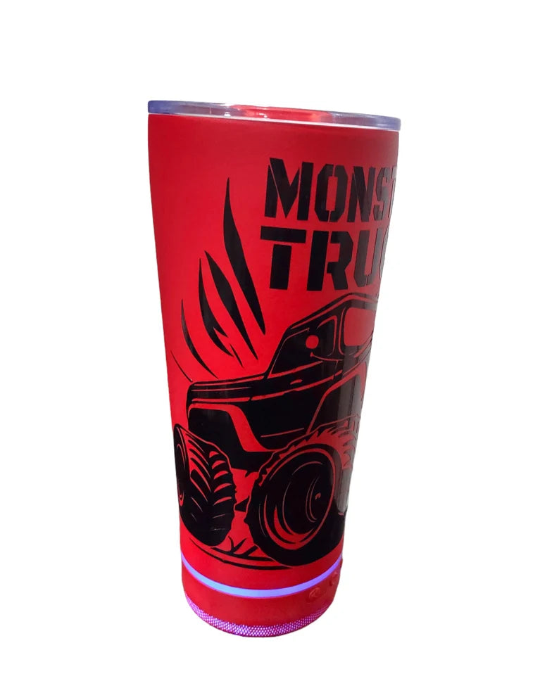 Vaso Altavoz Portátil Rojo con Luces y Bluetooth Personalizable 18oz Personalizado