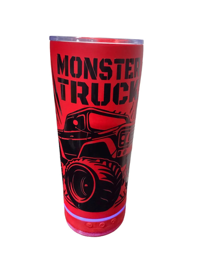 Vaso Altavoz Portátil Rojo con Luces y Bluetooth Personalizable 18oz Personalizado
