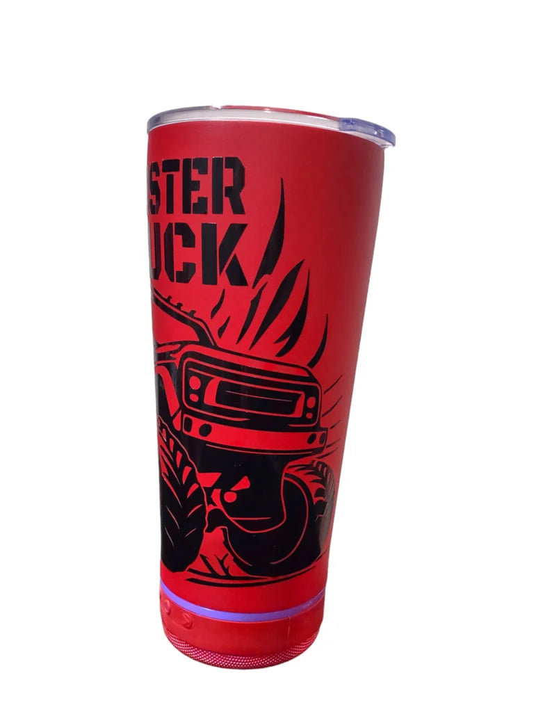 Vaso Altavoz Portátil Rojo con Luces y Bluetooth Personalizable 18oz Personalizado