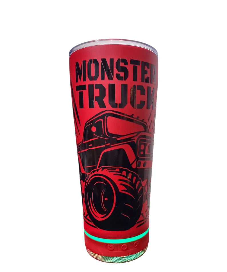 Vaso Altavoz Portátil Rojo con Luces y Bluetooth Personalizable 18oz Personalizado