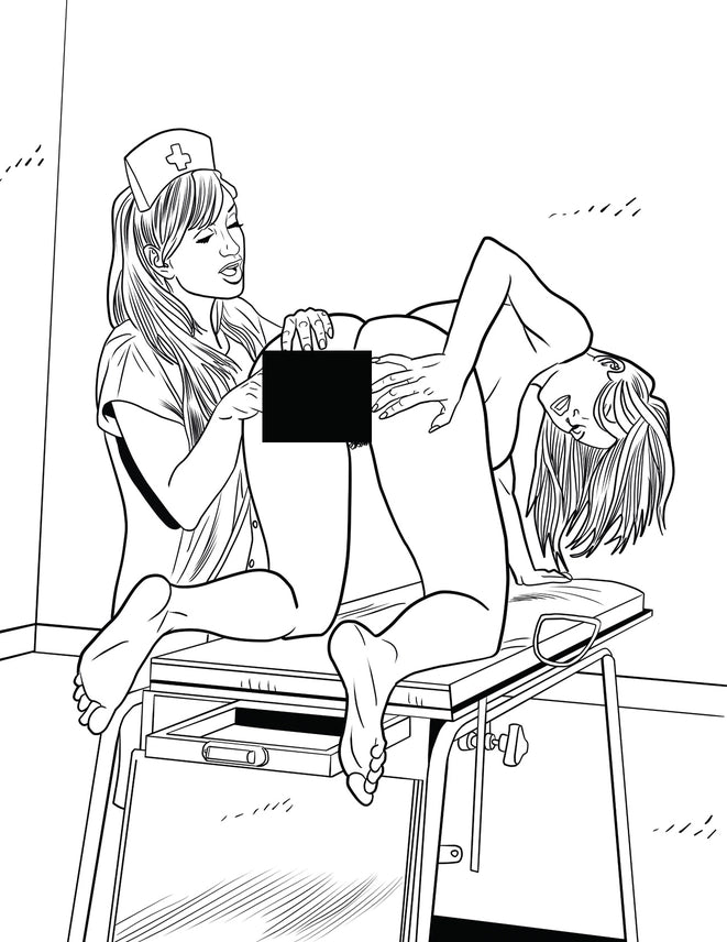 Wood Rocket XXX Nurses Coloring Book Adult Erotic Sensual Entertainment 24Page