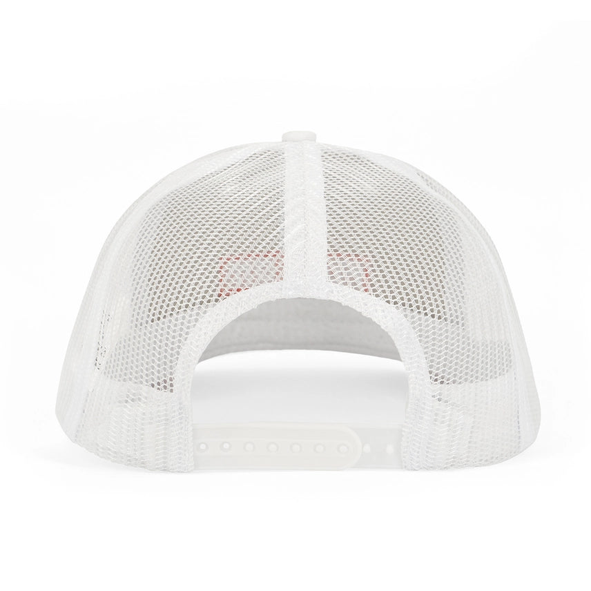 Fuck Off Trucker Hat Adult Humor White Unisex Embroider Design in Red