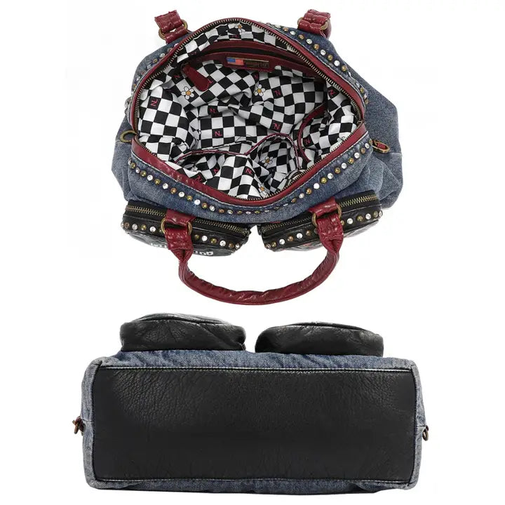HOLLYWOOD DRIVE WASHED DENIM HANDBAG