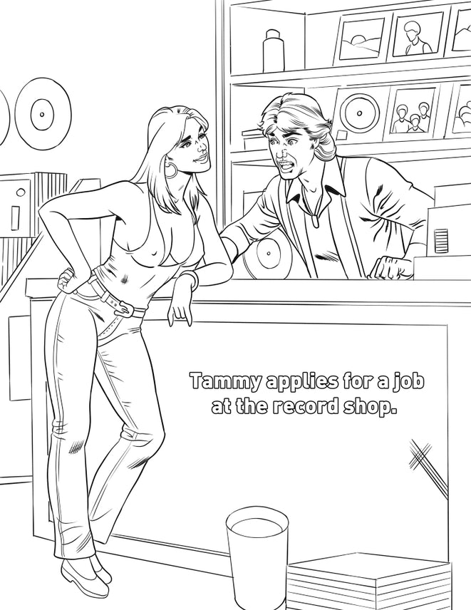 Wood Rocket Debbie Does Dallas adult-novelty Coloring Book - 24 Pages