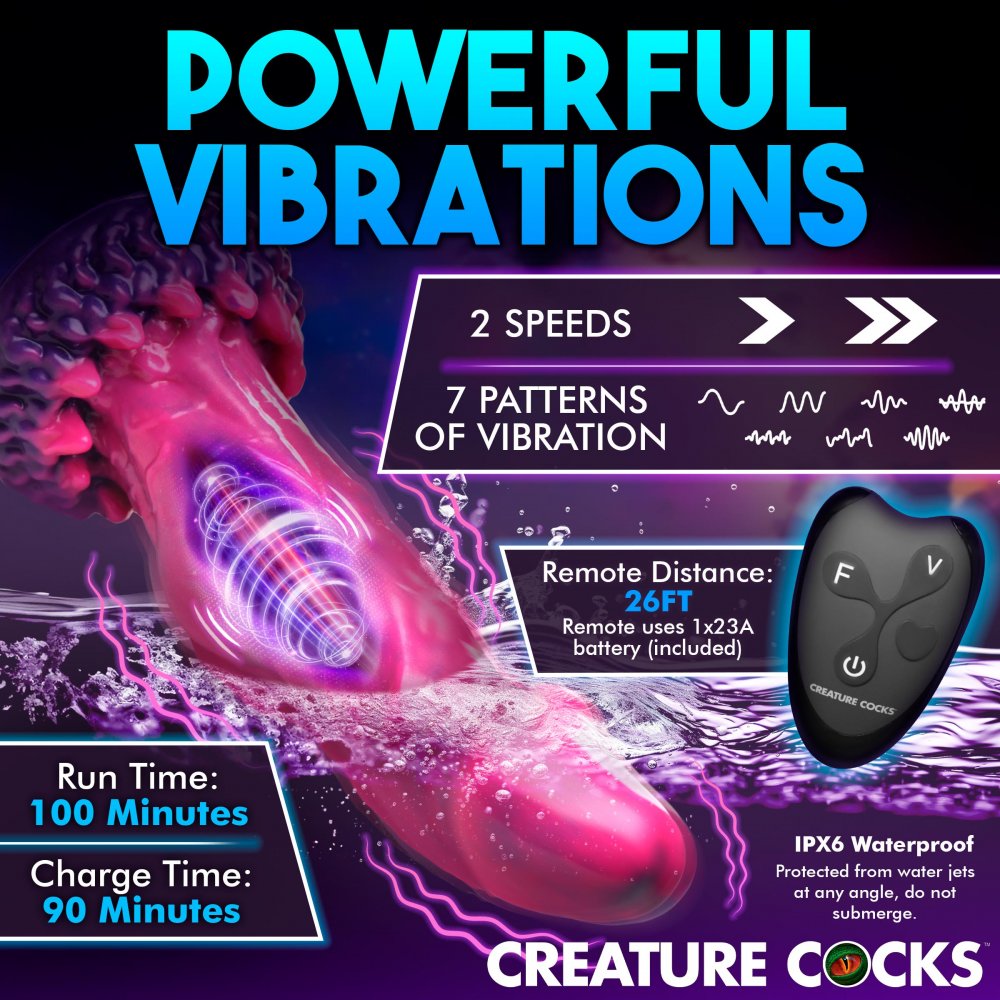 Creature Cocks: Xenox Vibrating Silicone Dildo with Remote Adult Sex toy