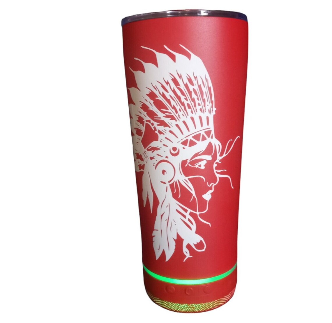 Bluetooth Speaker cup Red with White Indian Custom Design Water Resistant
