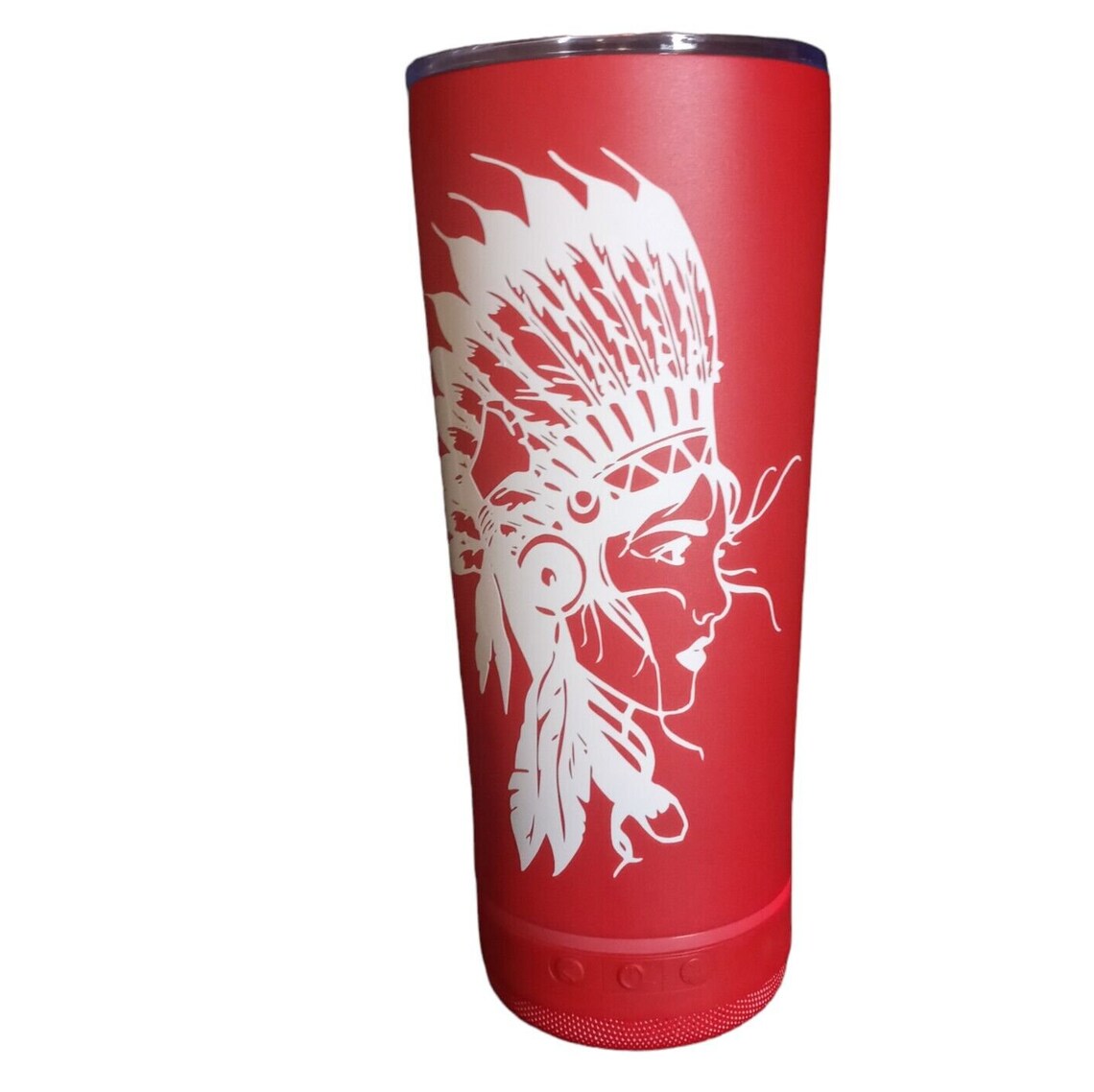 Bluetooth Speaker cup Red with White Indian Custom Design Water Resistant