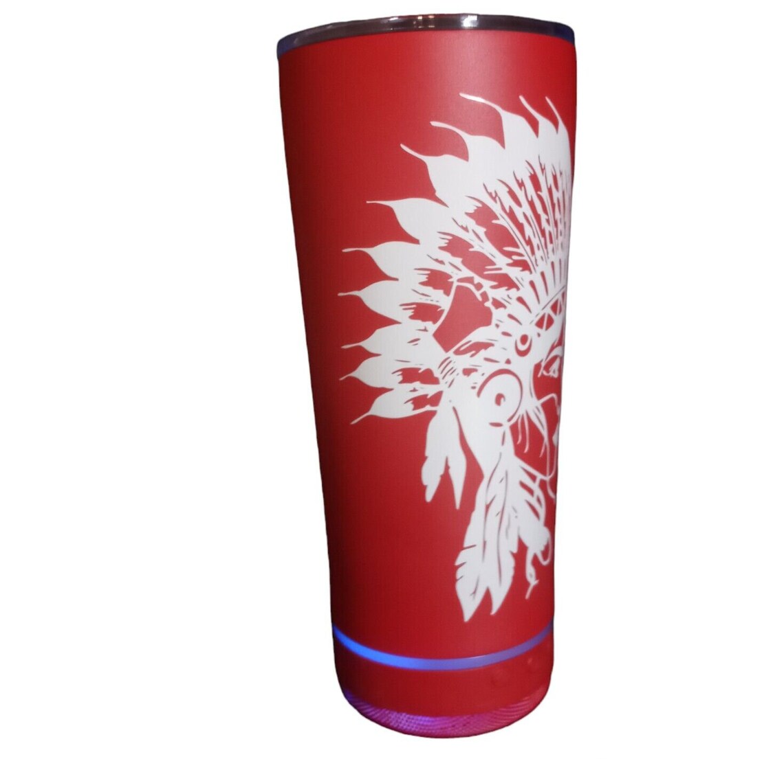 Bluetooth Speaker cup Red with White Indian Custom Design Water Resistant