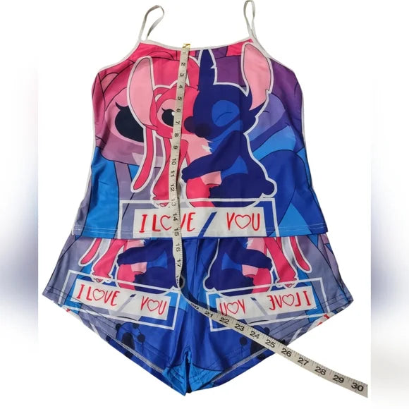 Pajama Set Top and Short Bottom womens XL