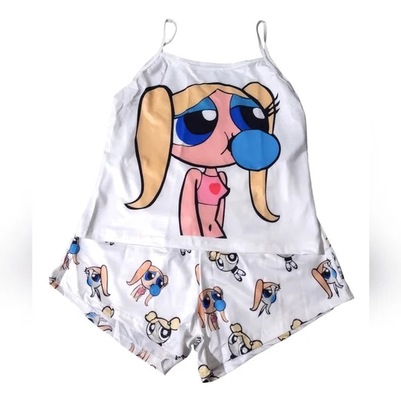 Pajama Set Top and Short Bottom womens XL New