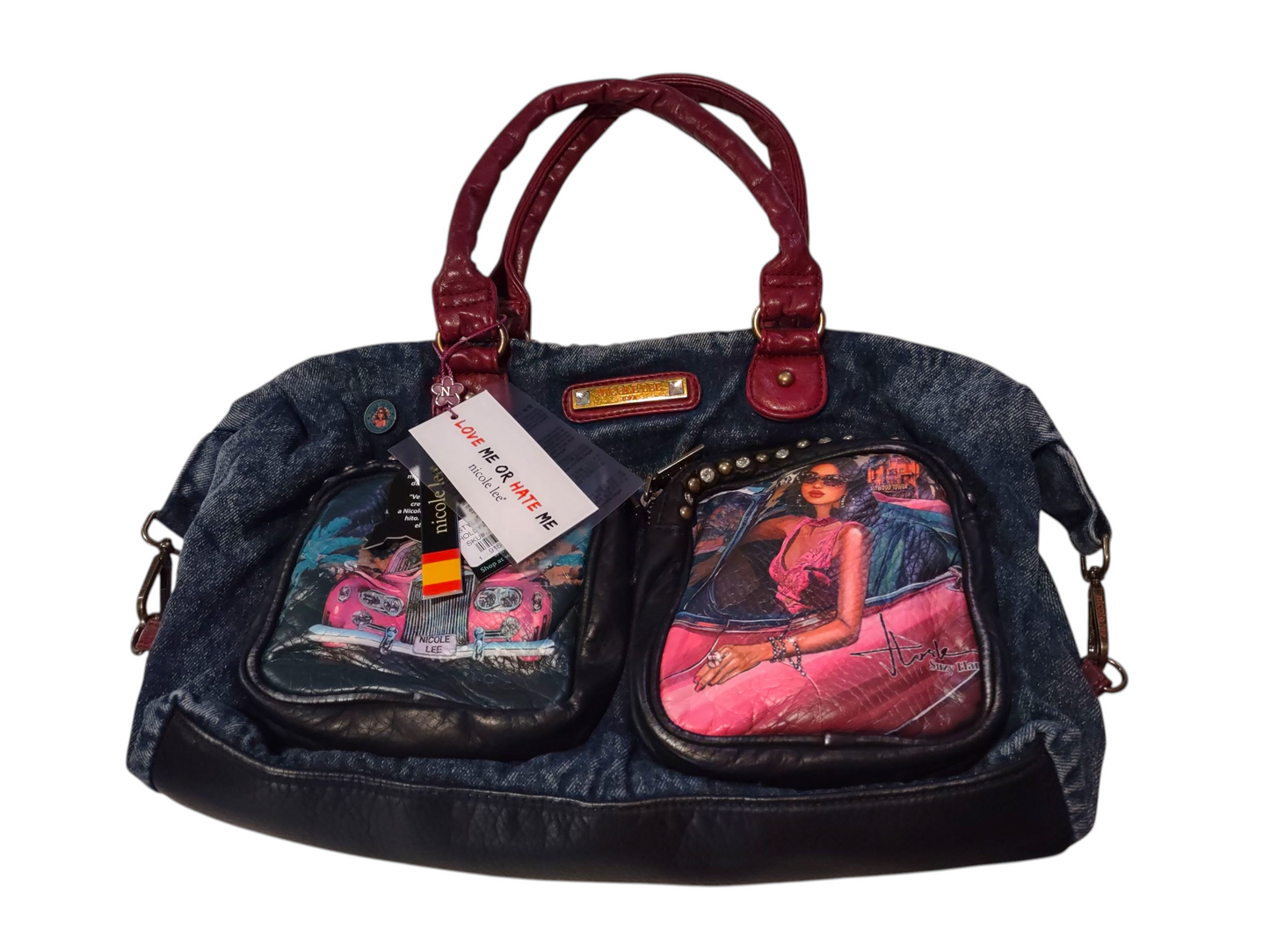 HOLLYWOOD DRIVE WASHED DENIM HANDBAG