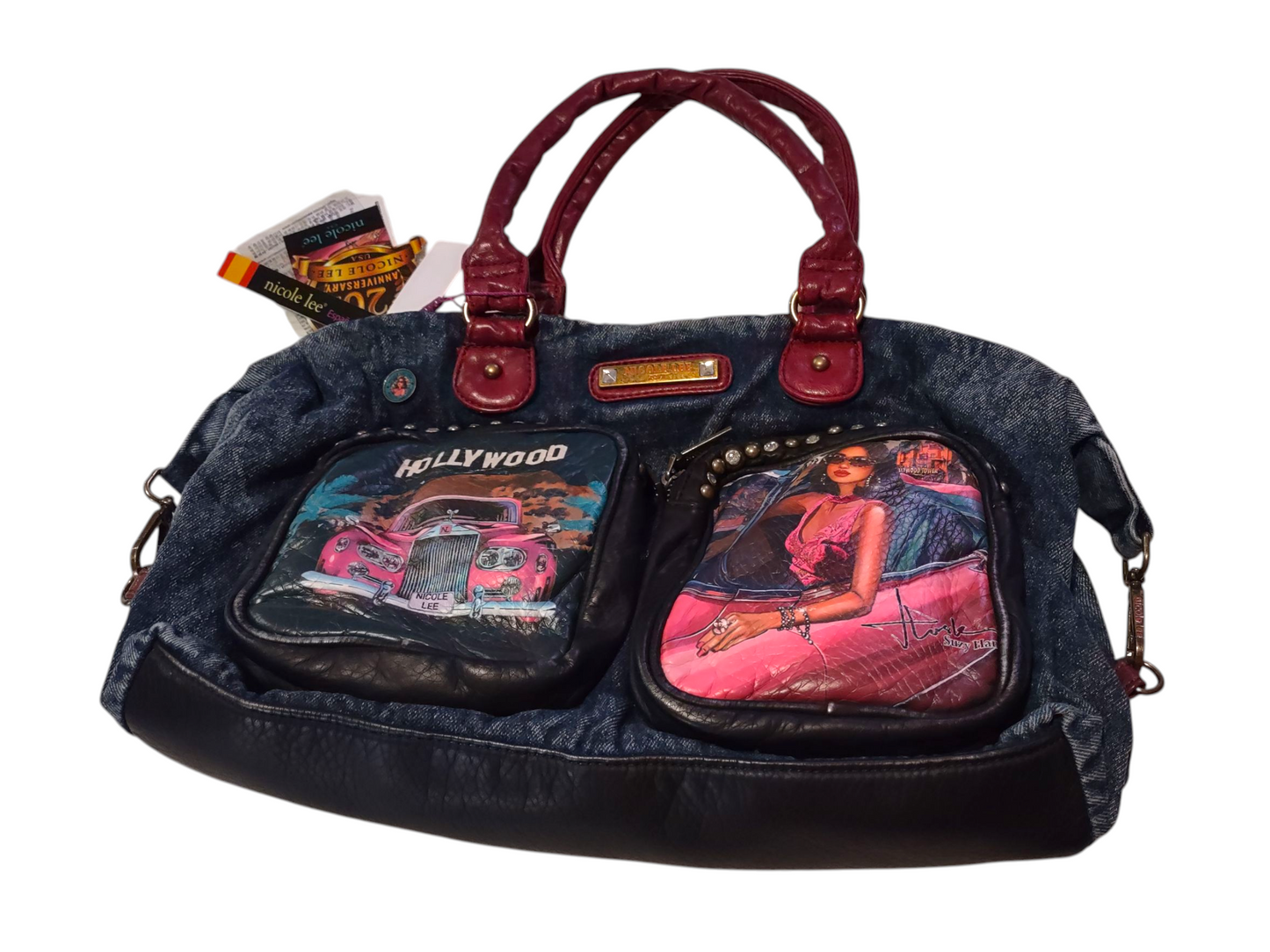 HOLLYWOOD DRIVE WASHED DENIM HANDBAG